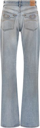 Balenciaga Womens Blue Cotton Straight-Leg Jeans Clothing