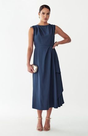 Willa Giselle Midi Dress in Petrol Blue at Nordstrom, Size 14