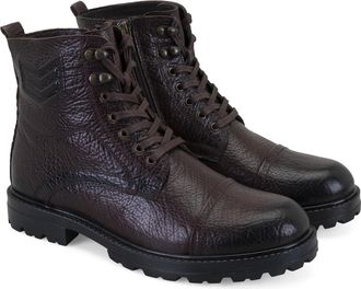 Desa Mens Leather Lace-Up Boots - 3.5cm Heel, Breathable | Brown - 41