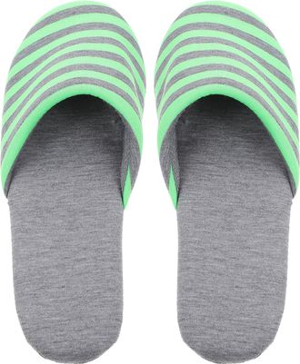 Kesyoo Foldable Travel Slippers for Women Green Lightweight Non-Slip Cotton Fabric Portable for Hotel Spa and Home Use