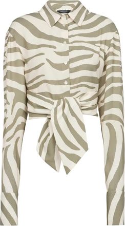 Balmain Shirt met zebraprint - Dames - Overhemden - Beige - S - Overhemden