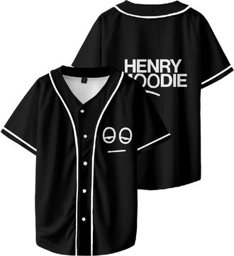 Generic Henry Moodie Baseball T-Shirt, Adult Short Sleeve Tees Crew Neck Casual Unisex Street Daily Wear Cool,Black,XL
