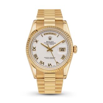 Rolex Pre-owned Rolex Presidential Day-Date Automatic Chronometer White Dial Unisex Watch 118238 WRP