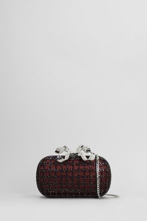 Self Portrait Self-Portrait Chainmail Clutch In Bordeaux Polyester