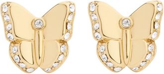 Coach Butterfly Pav&eacute; Stud Earrings - Gold - One Size