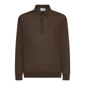D4.0 Polo Shirts, male, Brown, Size: 2XL Fine-knit Polo Shirt