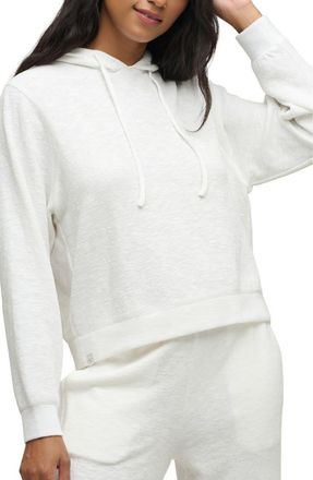 Barefoot Dreams Seamed Slub Cotton Blend Double Knit Hoodie in Pearl at Nordstrom, Size X-Large
