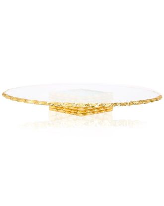 Alice Pazkus 12Ind Stacked Glass Cake Stand With Gold Edge