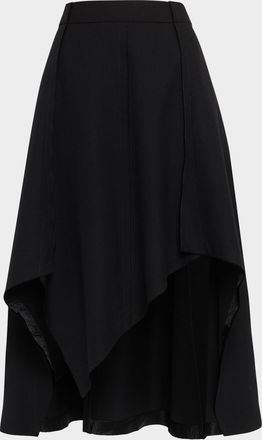 Jason Wu Asymmetric Wool Suiting Skirt