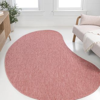 Jonathan Y Designs Evan Modern Rustic Organic Curve Indoor/Outdoor Shaped Area Rug