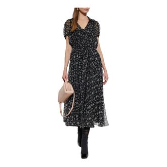 Dolce & Gabbana Jurk met bloemenprint - Dames - Jurken - Zwart - Maat: S Zijde