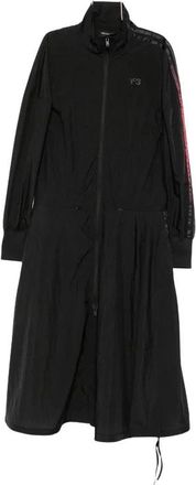 Yohji Yamamoto Gradient 3 Strepen Nylon Track - Dames - Shirt Kleedjes - Zwart - XS - Nylon - Kleedjes