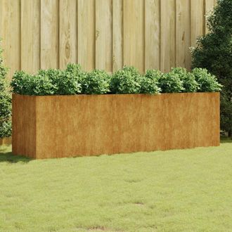 Berkfield Home Garden Raised Bed 280x80x80 cm Corten Steel in Brown | Size: 280 x 80 x 80 cm