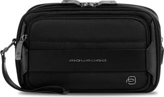 Piquadro Tassen, Heren, Zwart, ONE Size, Katoen, Clutch met Afneembare Polsband