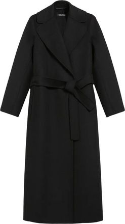 Max Mara Cappotto a portafoglio con cintura - Nero