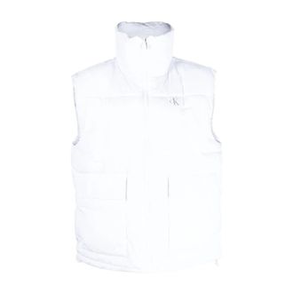 Calvin Klein Jeans Witte Omkeerbare Polyester Vest - Dames - Bodywarmers - Wit - S - Polyester - Jassen
