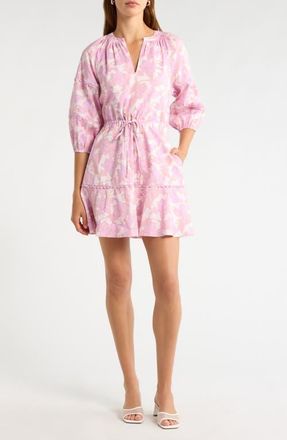 Sugarlips Dabria Split Neck Minidress in Pink-Cream at Nordstrom, Size X-Small
