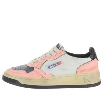Autry (WMNS) Autry Medalist Super Vintage Low Leather Sneakers White Pink Black AVLW-SV20