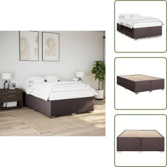 vidaXL Letto in tessuto - vidaXL Giroletto senza Materasso Marrone Scuro 160x200 cm Tessuto - Letto con piedi in legno