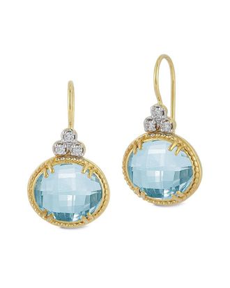 I.Reiss Company 14K 9.73 Ct. Tw. Diamond & Blue Topaz Earrings