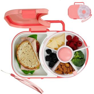 OEM Lunchbox Infantil - Contenedor Bento Reutilizable Con Spinner Desmontable Para Aperitivos - 5 Compartimentos Peque&ntilde;os + 1 Grande Para S&aacute;ndwich - Sin B