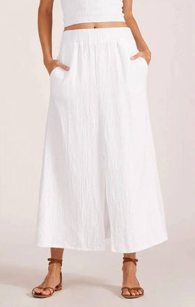bobi Womens Split Front Maxi Skirt In White
