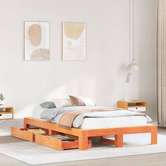 Berkfield Home Bed Frame without Mattress Wax Brown 120x190 cm Small Double Solid Wood Pine