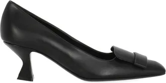 Sergio Rossi Black Square Tip Spool Heel Pumps