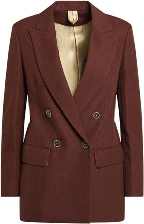 Max Mara Giacca doppiopetto - Dames - Blazers - Bruin - S - Leer - Jassen
