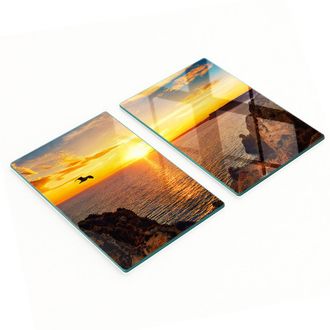 OEM Taglieri Decorativi In Vetro Con Motivo Tramonto Sul Mare, 2x40x52 Cm