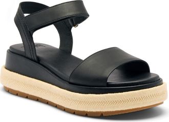 Sorel Sunpeak Ankle Strap Platform Sandal in Black/Gum 2 at Nordstrom, Size 10.5