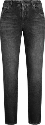 Dolce & Gabbana VINTAGE WASH PLAQUE JEANS Size: 48, colour: BLACK