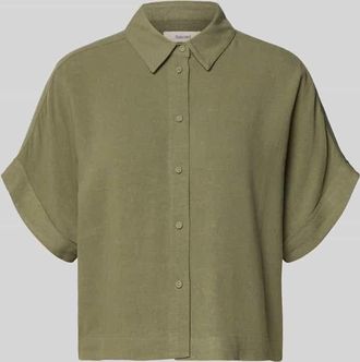 Selected Regular Fit Bluse aus Viskose-Leinen-Mix Modell VIVA in Khaki, Gr&ouml;&szlig;e 34