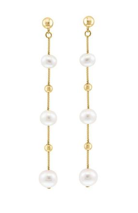 Effy Gold over 925 Sterling Silver Fresh Water Pearl Drop Earrings at Nordstrom