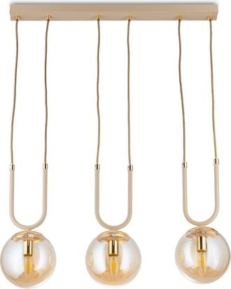 OEM L&aacute;mpara Colgante Mora De Cristal Beige 3xe14 60