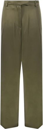 Dries Van Noten Dames, Broeken, Groen, Maat: S Leer