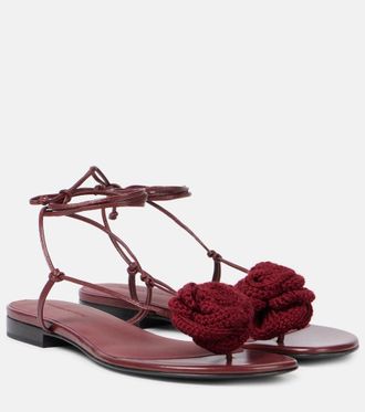 Magda Butrym Floral-appliqué leather sandals