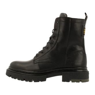 G-Star Stoere Leren Enkellaars met Veters - Dames - Veterlaarzen - Zwart - 36 EU - Leer - Schoenen