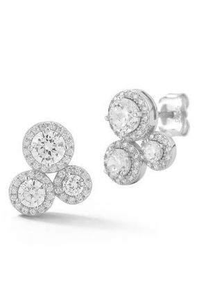 Glaze Jewelry Cubic Zirconia Cluster Halo Stud Earrings in Silver at Nordstrom Rack