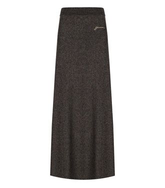 Ganni Silver Skirt With Logo