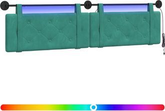 vidaXL Cabecero Colgante Con Luz Led Tuquesa Terciopelo Vidaxl