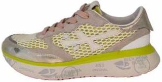 Premiata Anijskleurige Mesh Sneakers met Roze Veters - Dames - Sneakers - Veelkleurig - 35 EU - Schoenen