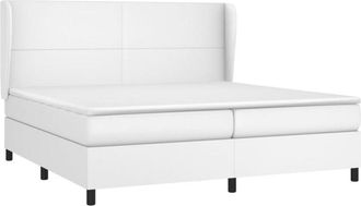 vidaXL Cama Box Spring Con Colch&oacute;n Cuero Sint&eacute;tico Blanco 200x200 Cm Vidaxl