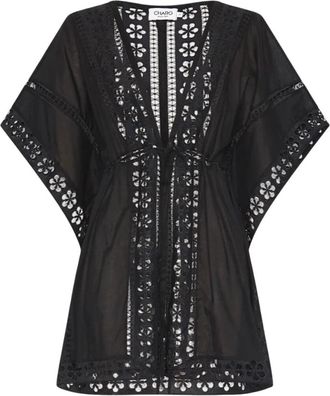 Charo Ruiz Ibiza Masie Tunic - Dames - Strandmode - Zwart - S - Katoen - Badmode