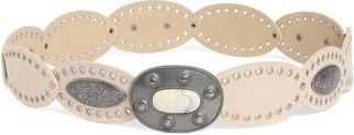 Steve Madden Oval Buckle Grommet Belt in Bone at Nordstrom Rack, Size Large/x-Large