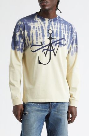J.W.Anderson Tie Die Ribbon Anchor Logo T-Shirt in Ecru/Navy at Nordstrom, Size X-Large