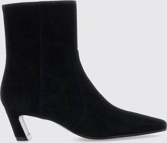Stuart Weitzman Tronchetto in pelle scamosciata con tacco medio svasato