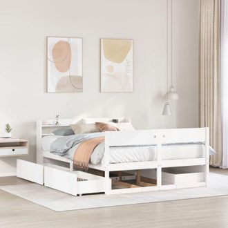 vidaXL Vidaxl - Estructura De Cama Sin Colch&oacute;n Madera De Pino Blanca 140x190 Cm