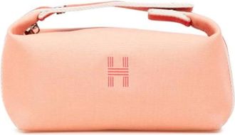 Herm&egrave;s Pre-owned Clutches, female, Pink, Size: ONE SIZE Pre-owned Canvas pouches