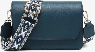 Jen & Co. Womens Noah Guitar Strap Crossbody Bag In Prussian Blue